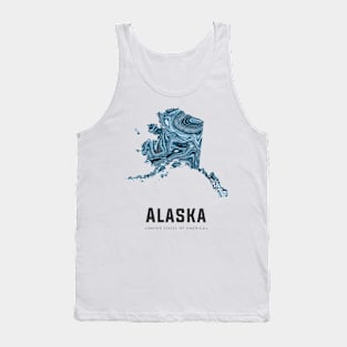 Alaska state map abstract Blue Tank Top